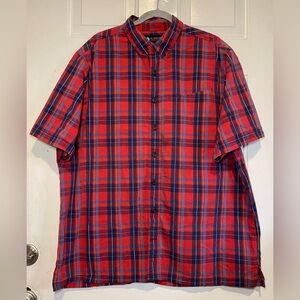 Mens Alaskan Hardgear Duluth Standard Fit Sz XL Tall Red Plaid Blue Camp Shirt